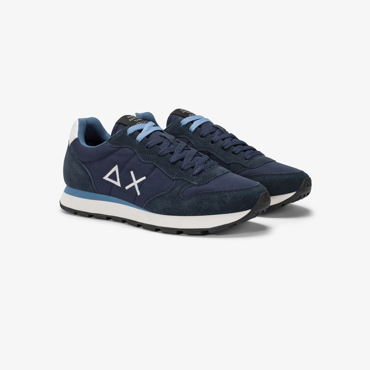 Navy blue Tom nylon and suede sneaker