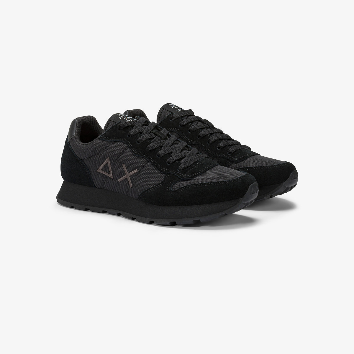Black/dark grey Tom nylon and suede sneaker