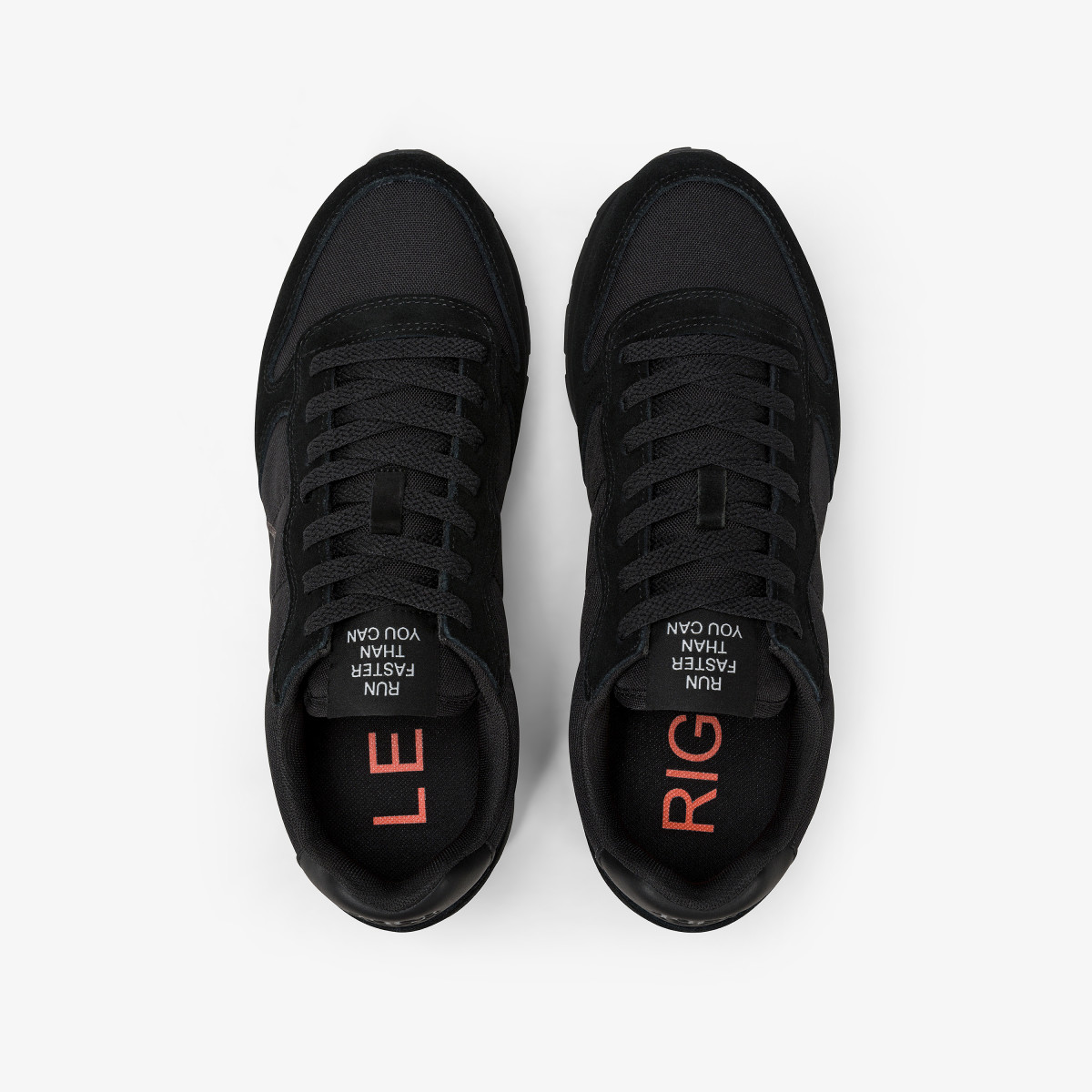 Black/dark grey Tom nylon and suede sneaker