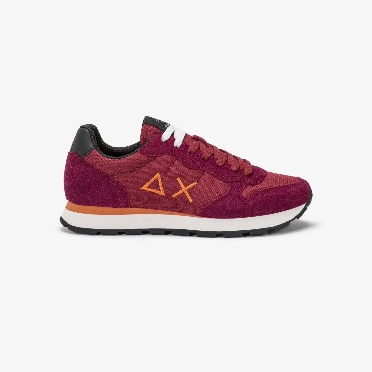 Bordeaux Tom nylon and suede sneaker