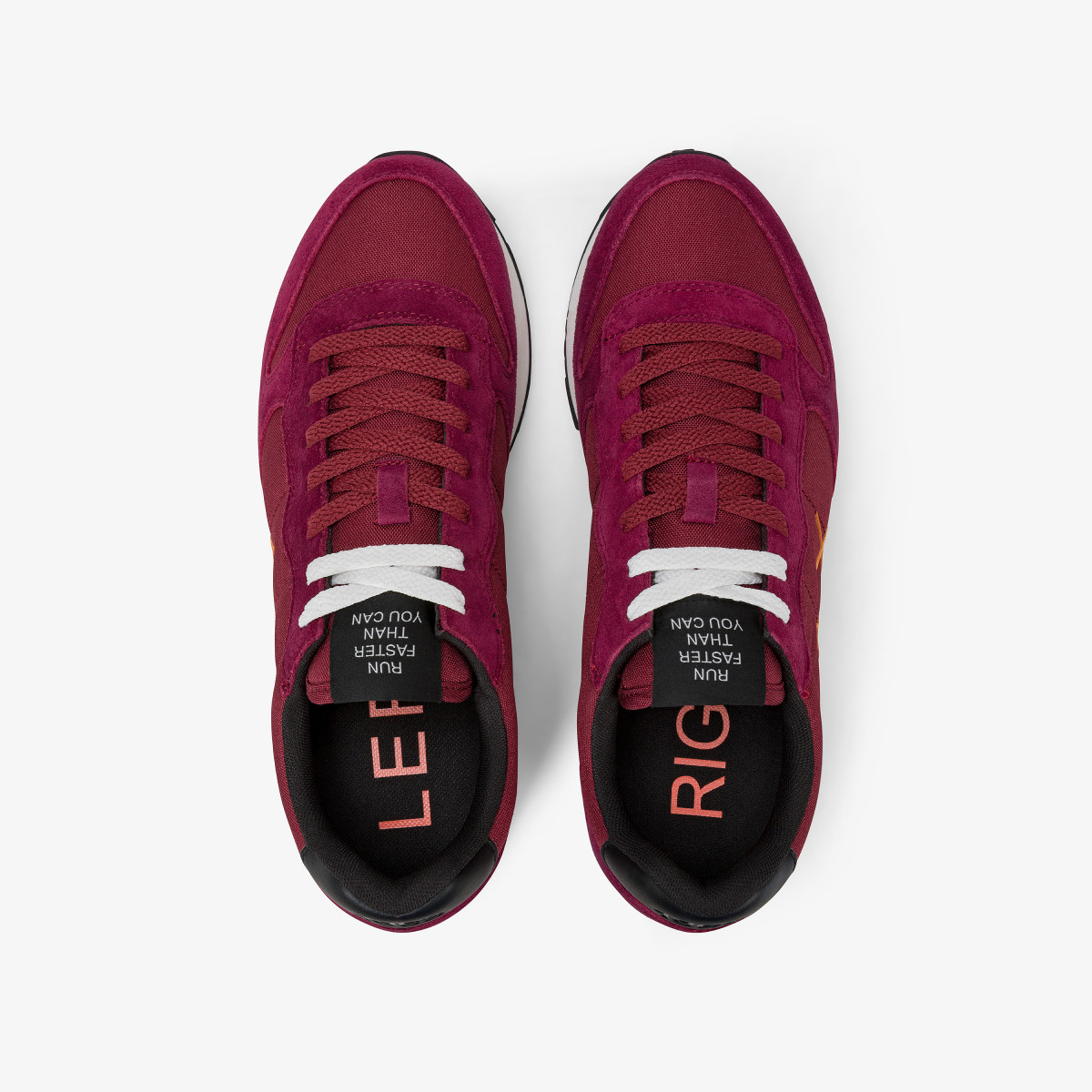 Bordeaux Tom nylon and suede sneaker