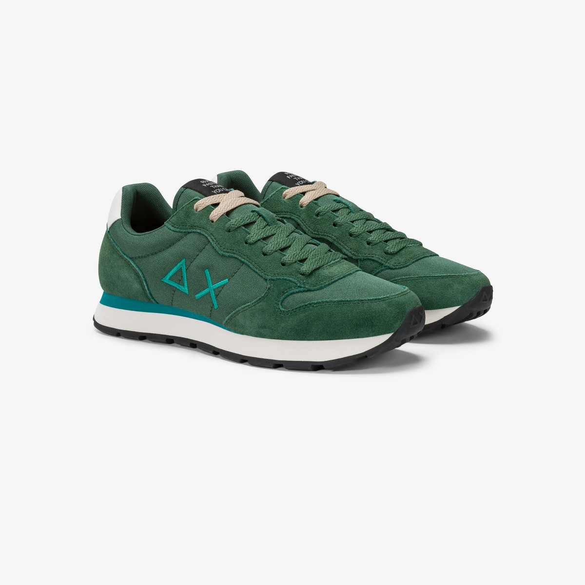 Dark green Tom nylon and suede sneaker