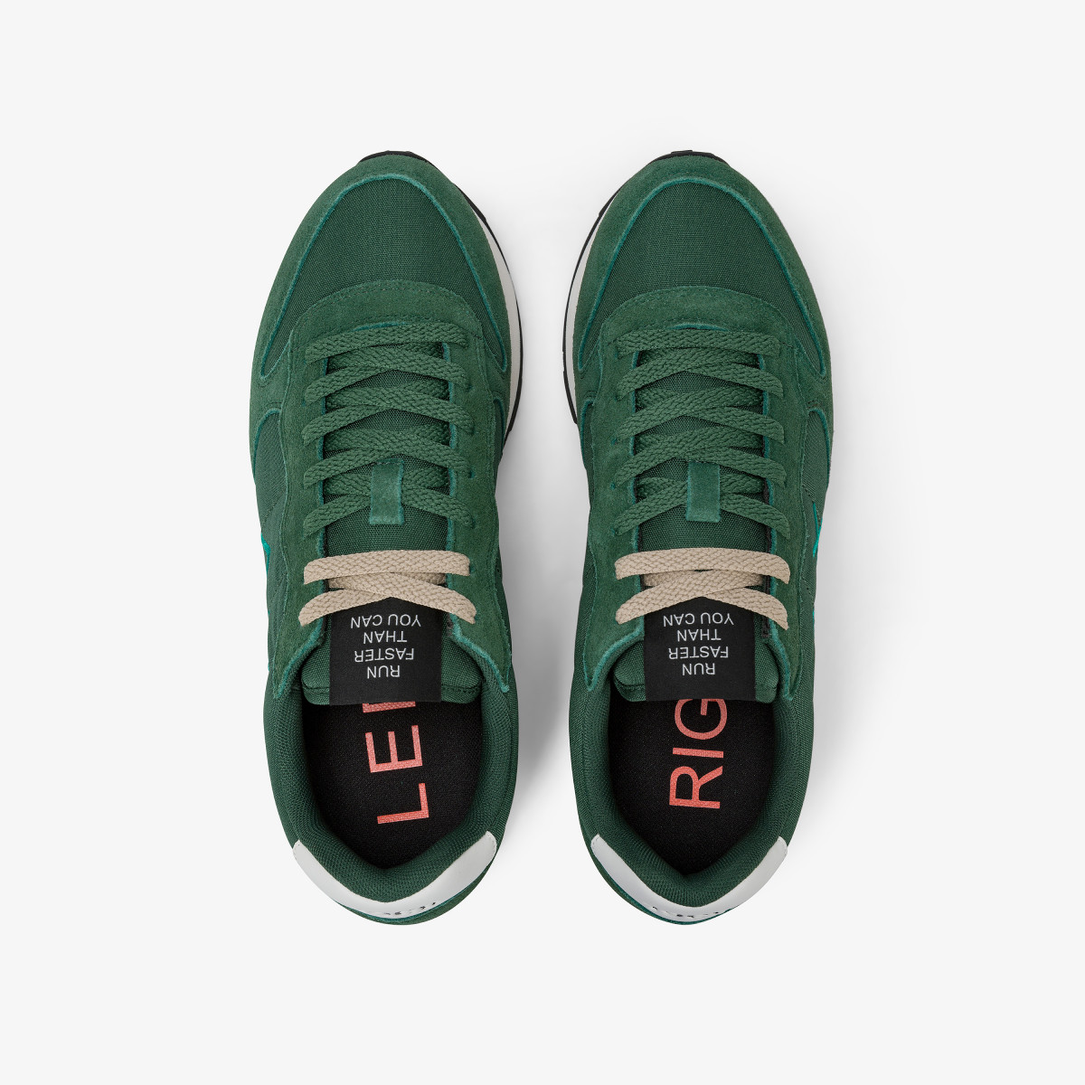 Dark green Tom nylon and suede sneaker