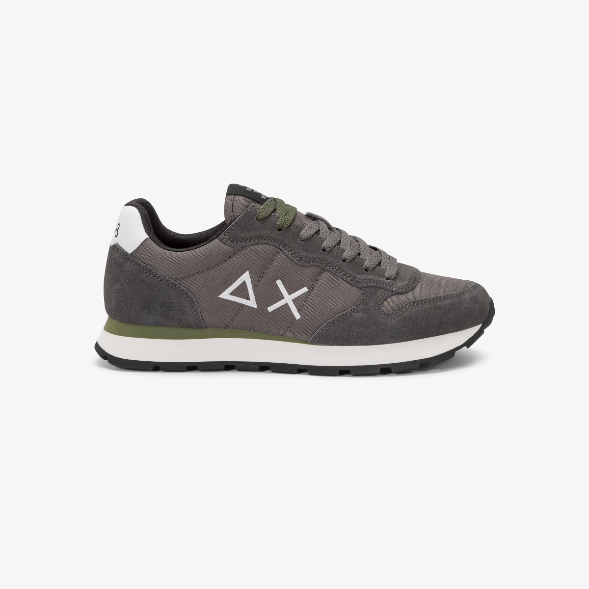 Dark grey Tom nylon and suede sneaker