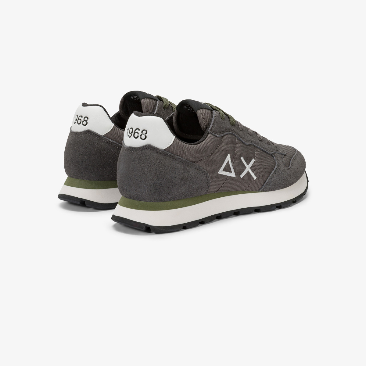 Dark grey Tom nylon and suede sneaker