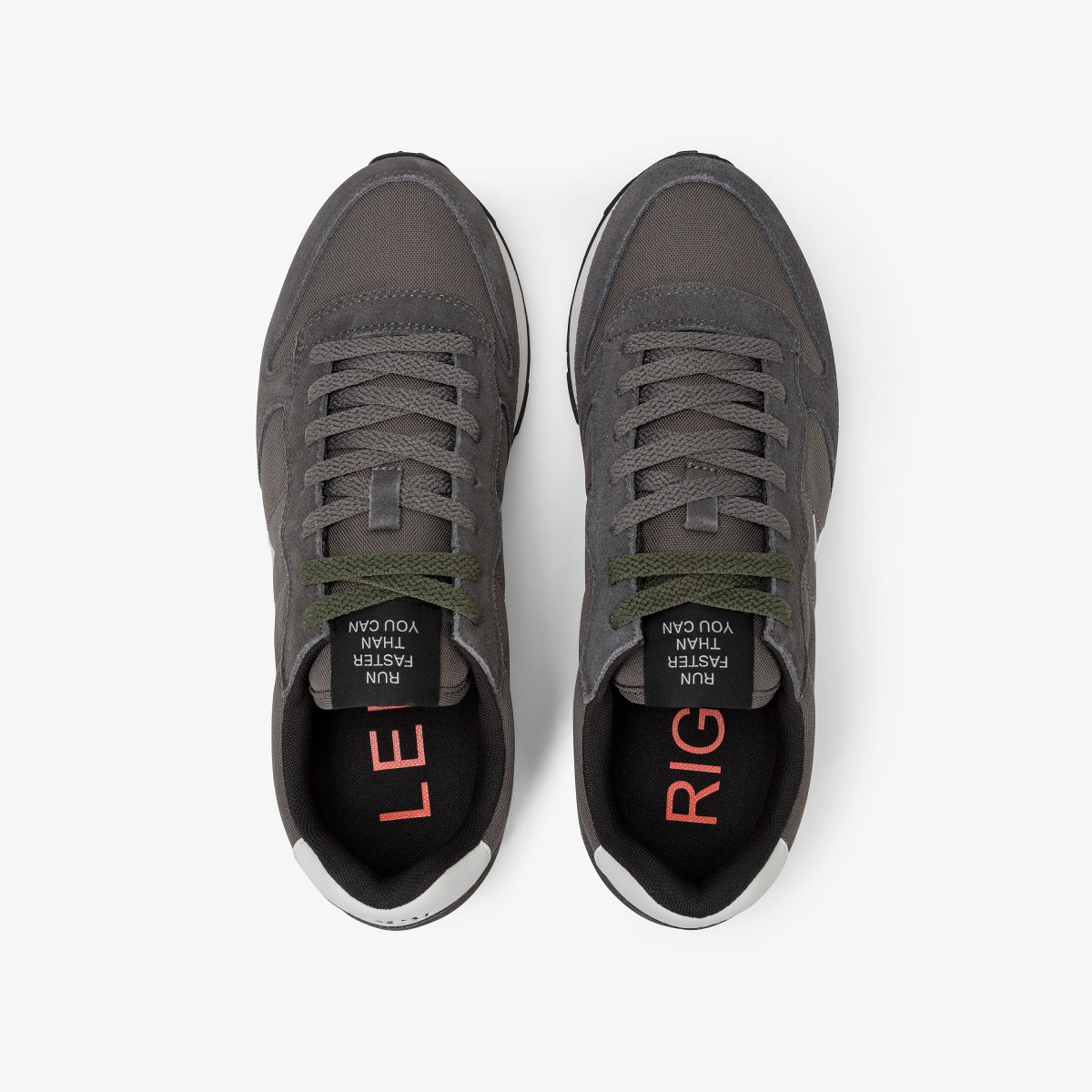 Dark grey Tom nylon and suede sneaker