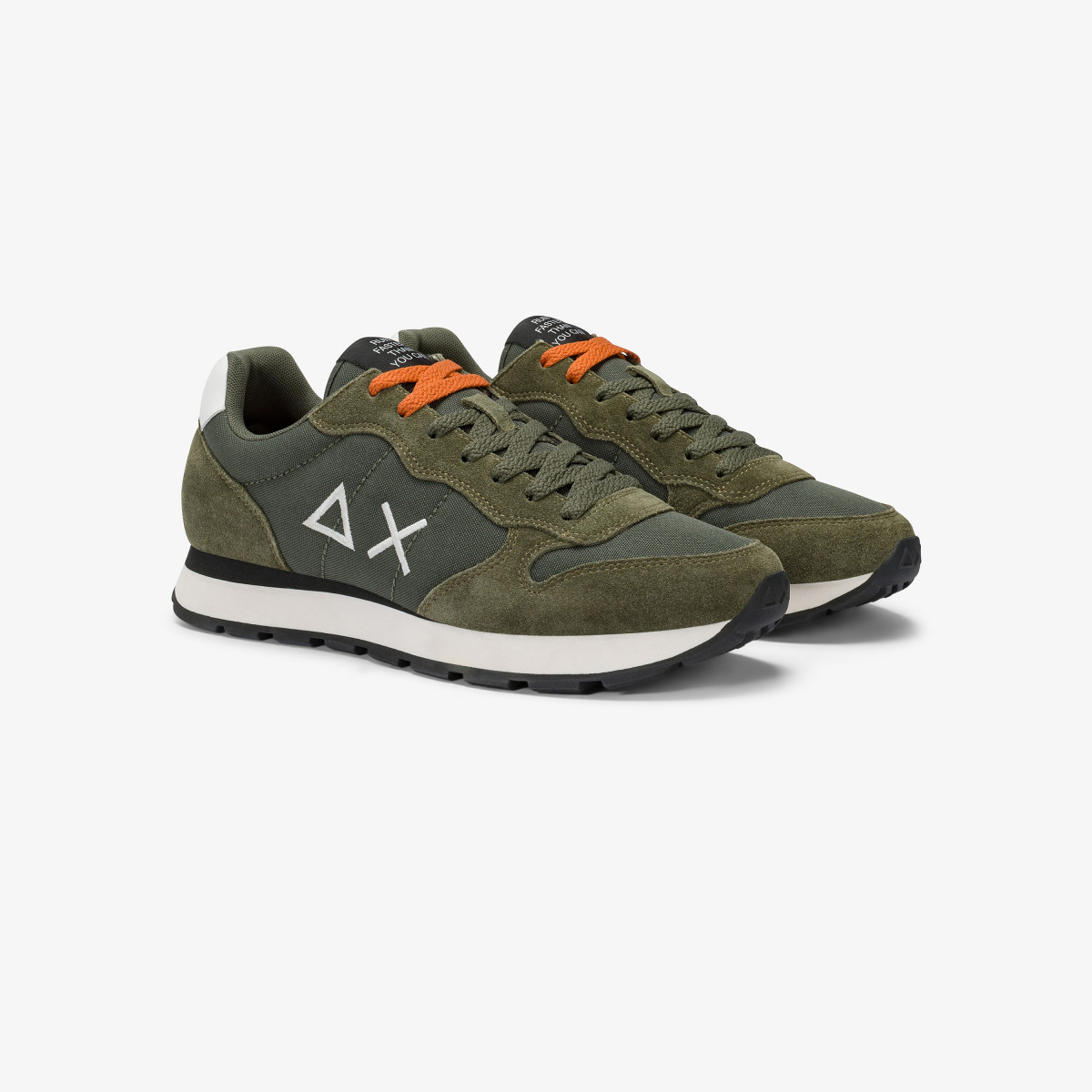 Sneaker Tom in nylon e suede militare scuro