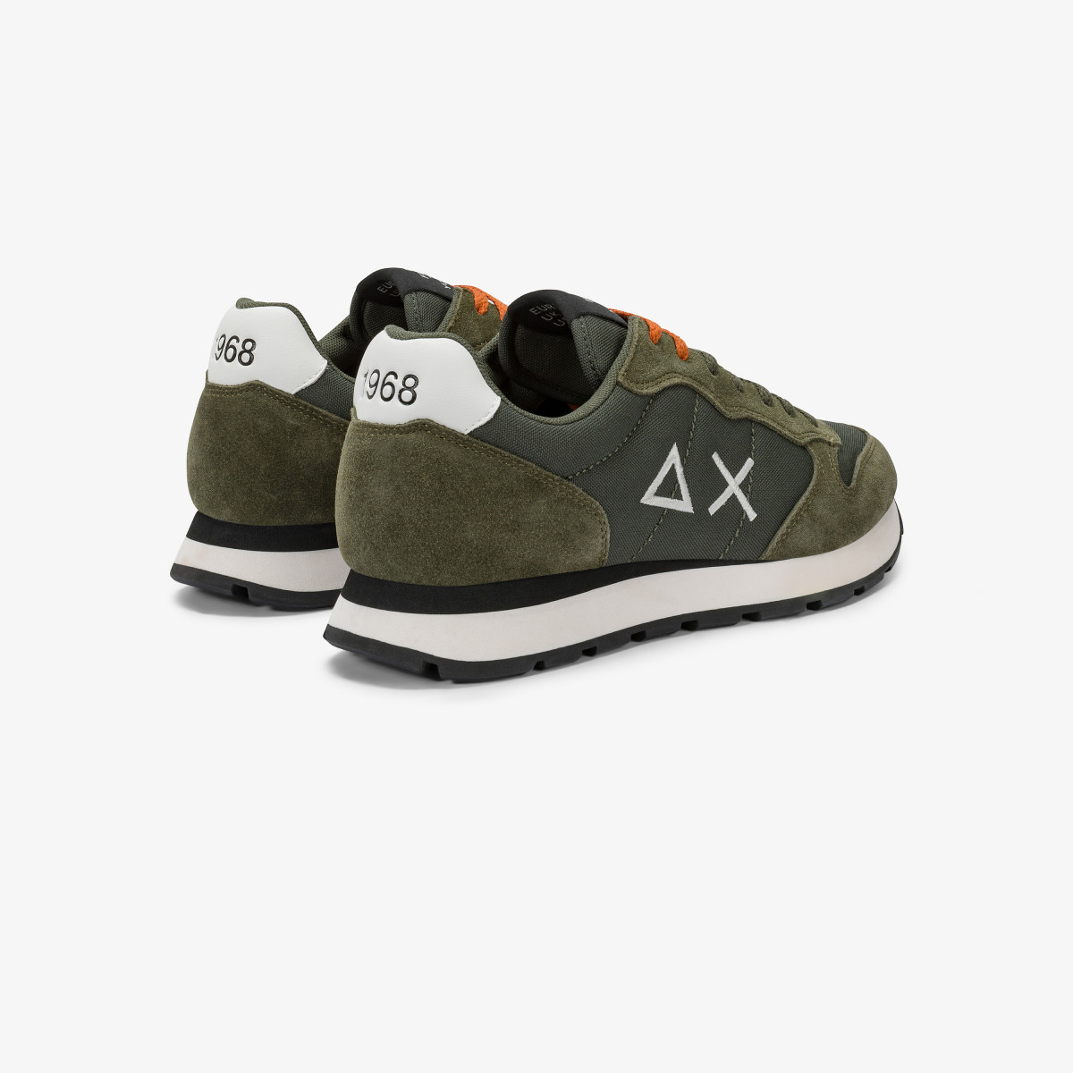 Sneaker Tom in nylon e suede militare scuro