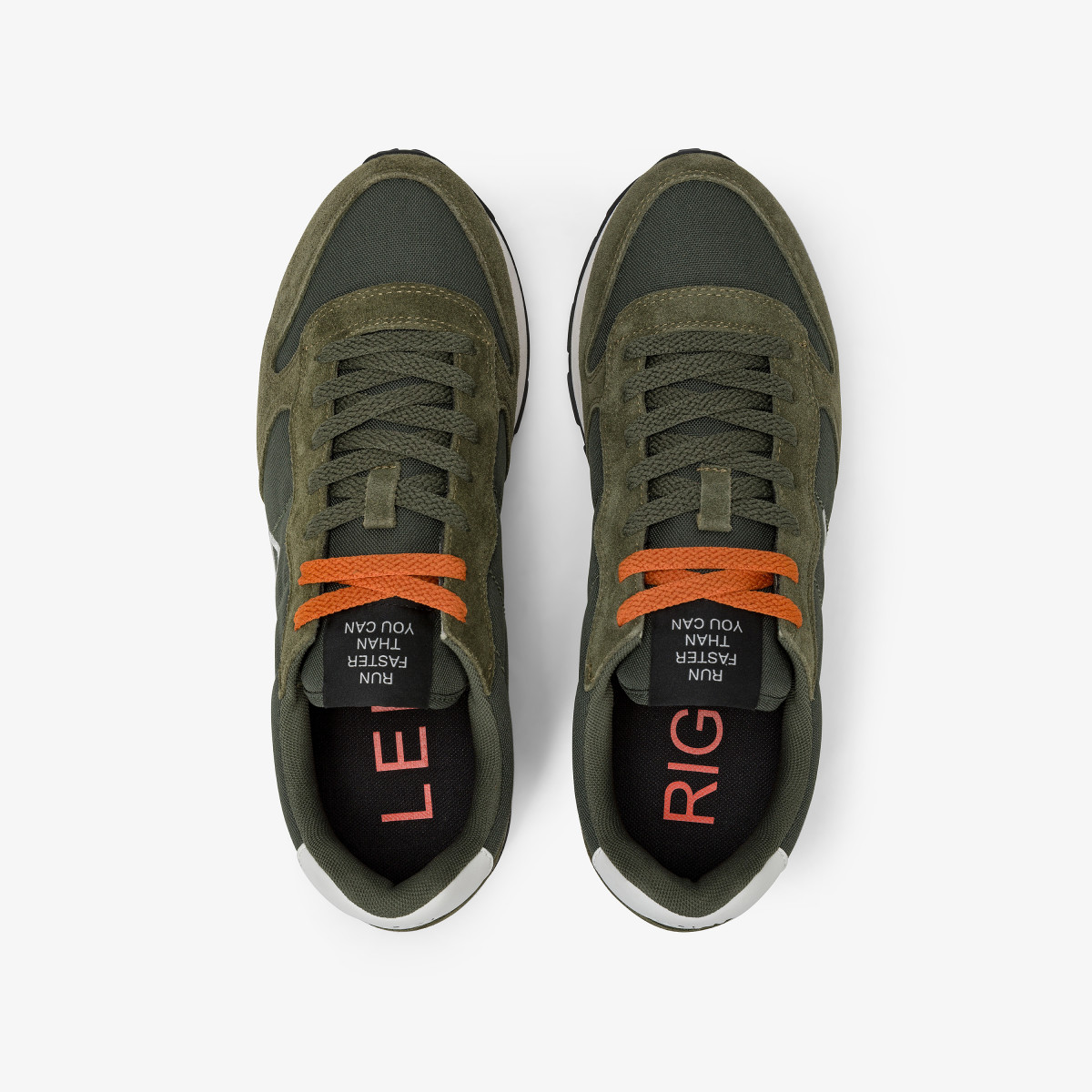 Sneaker Tom in nylon e suede militare scuro