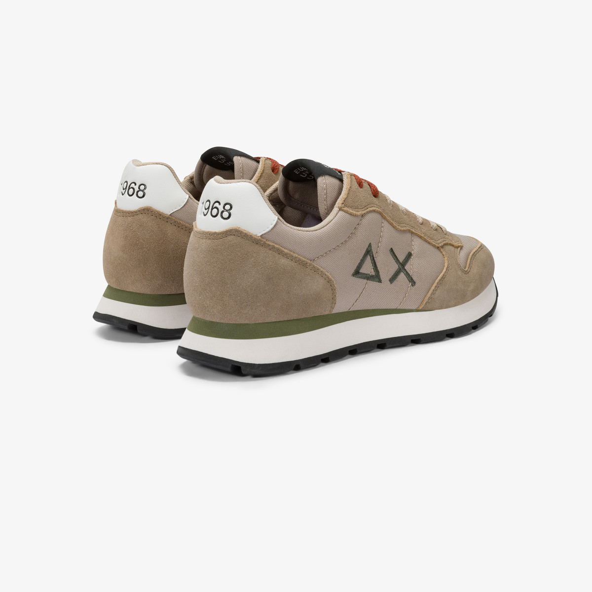 Dark beige Tom nylon and suede sneaker