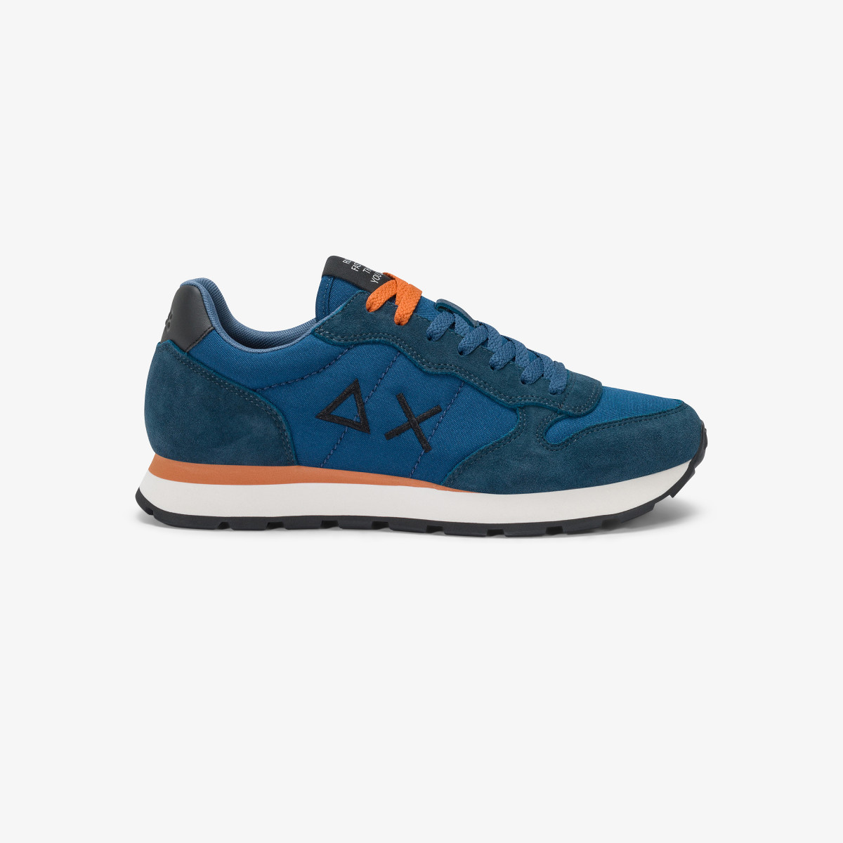 Petrol Tom nylon and suede sneaker