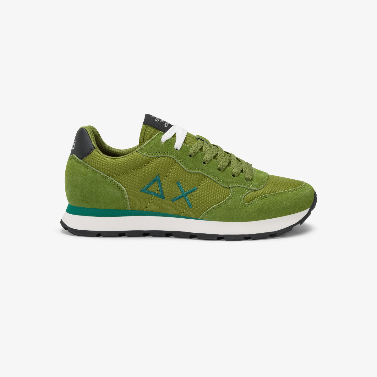 Sneaker Tom in nylon e suede muschio