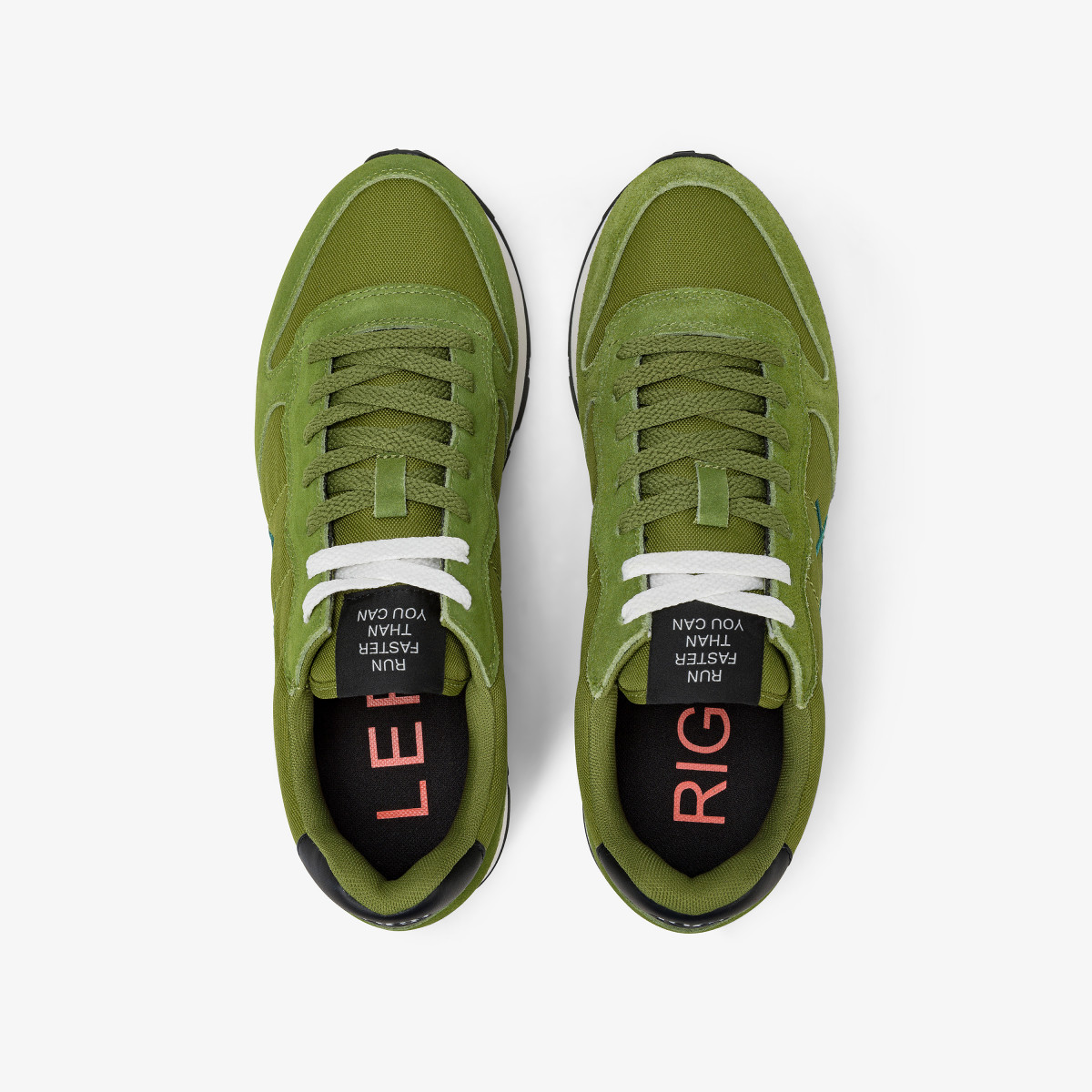 Sneaker Tom in nylon e suede muschio