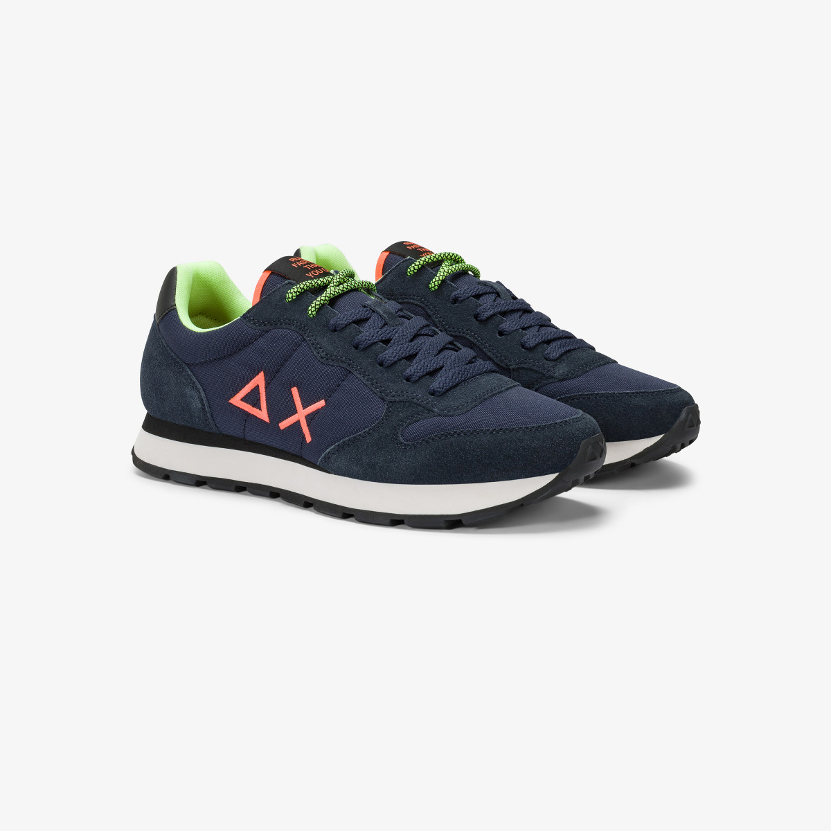 Sneaker Tom con logo fluo navy blue