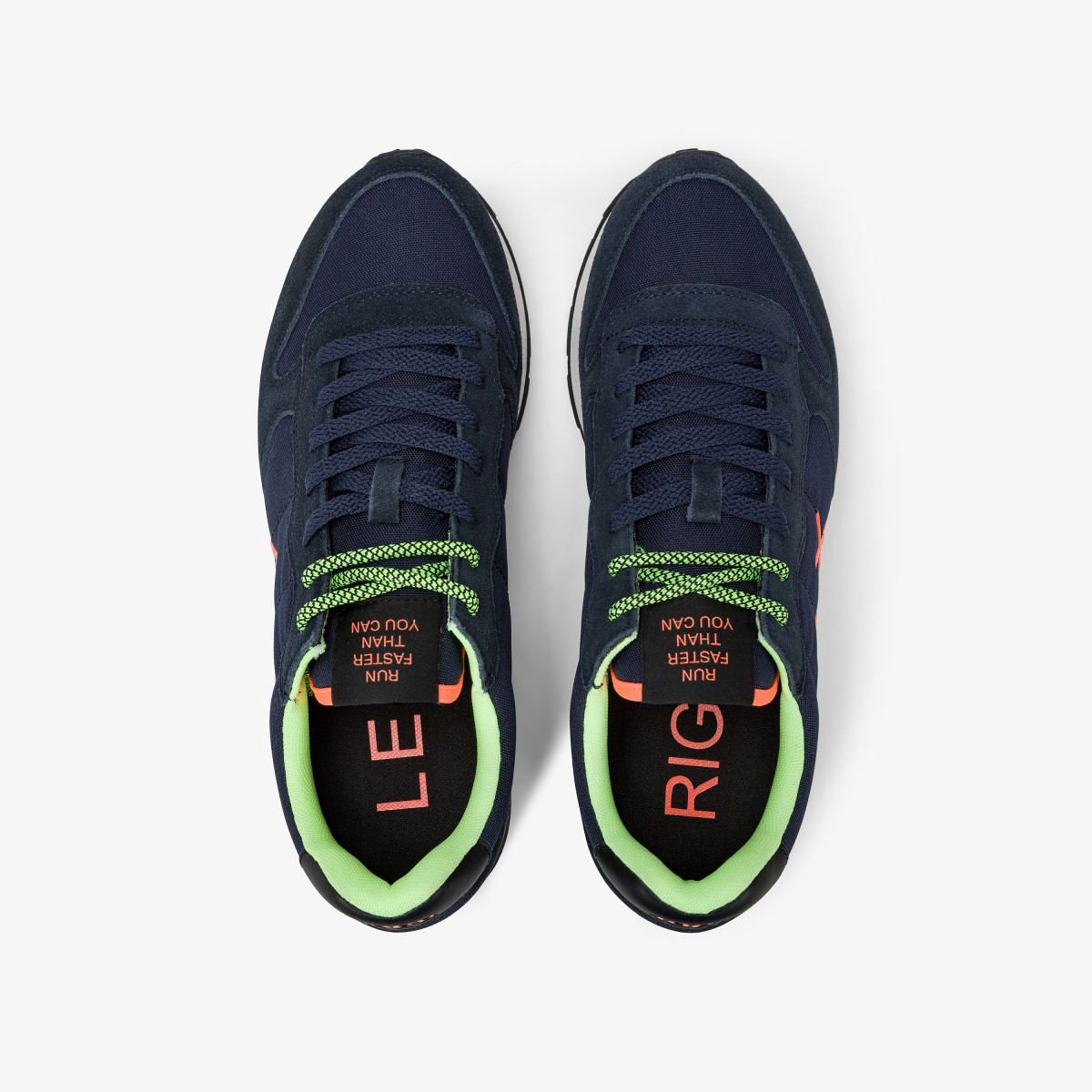 Sneaker Tom con logo fluo navy blue