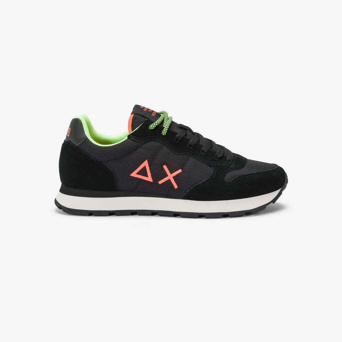 Black Tom sneaker with fluorescent logo