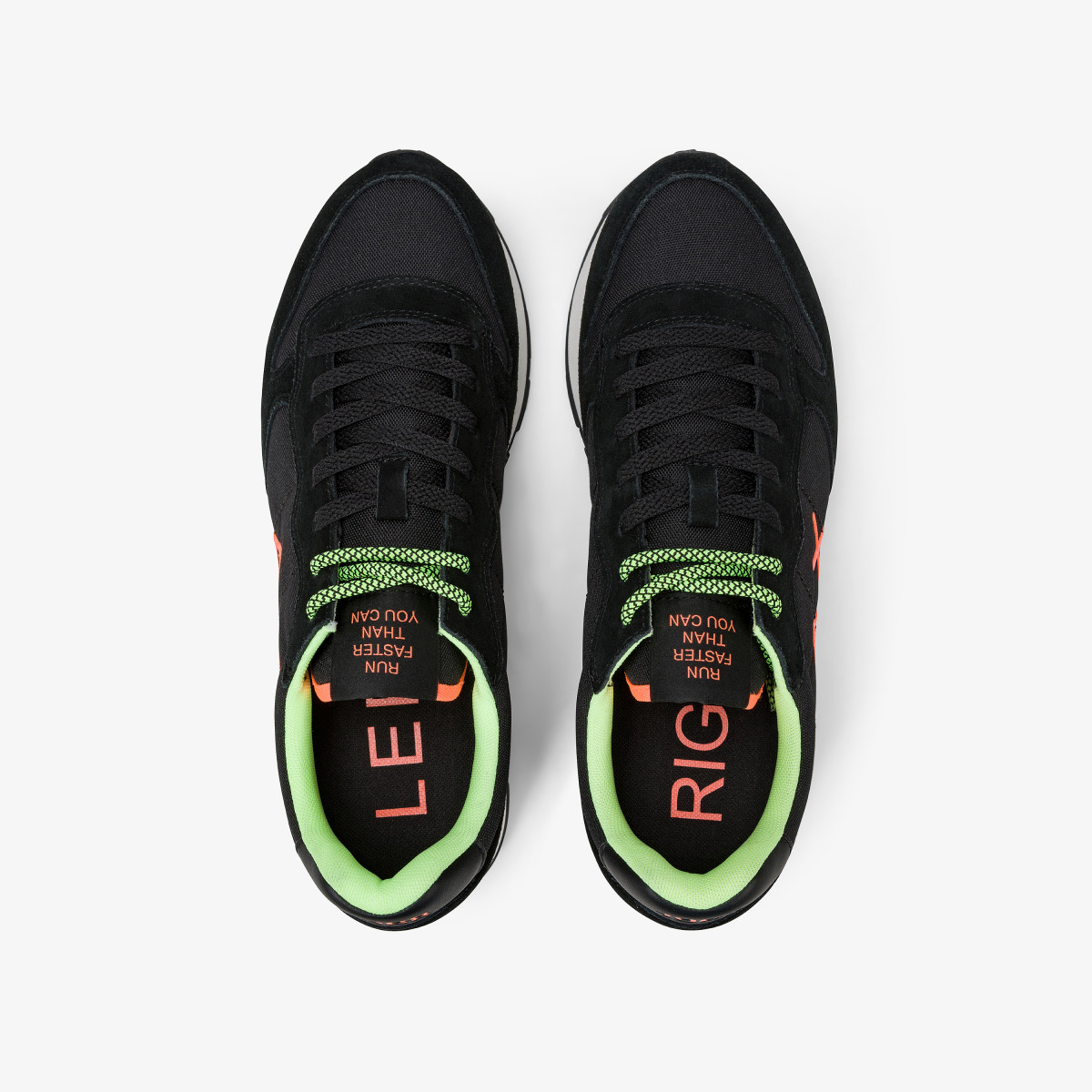 Black Tom sneaker with fluorescent logo