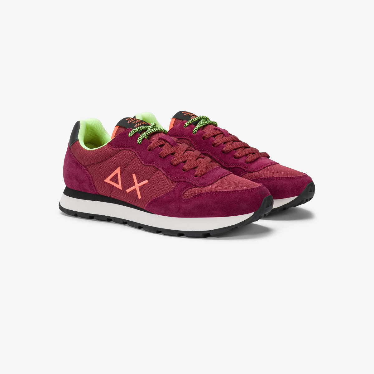Sneaker Tom con logo fluo bordeaux