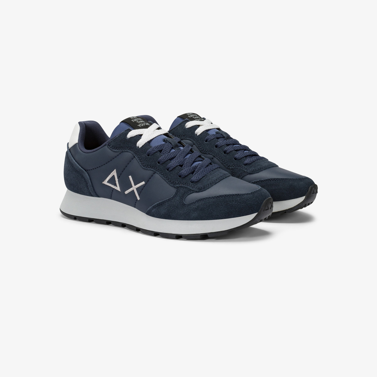 Navy blue Tom leather and suede sneaker