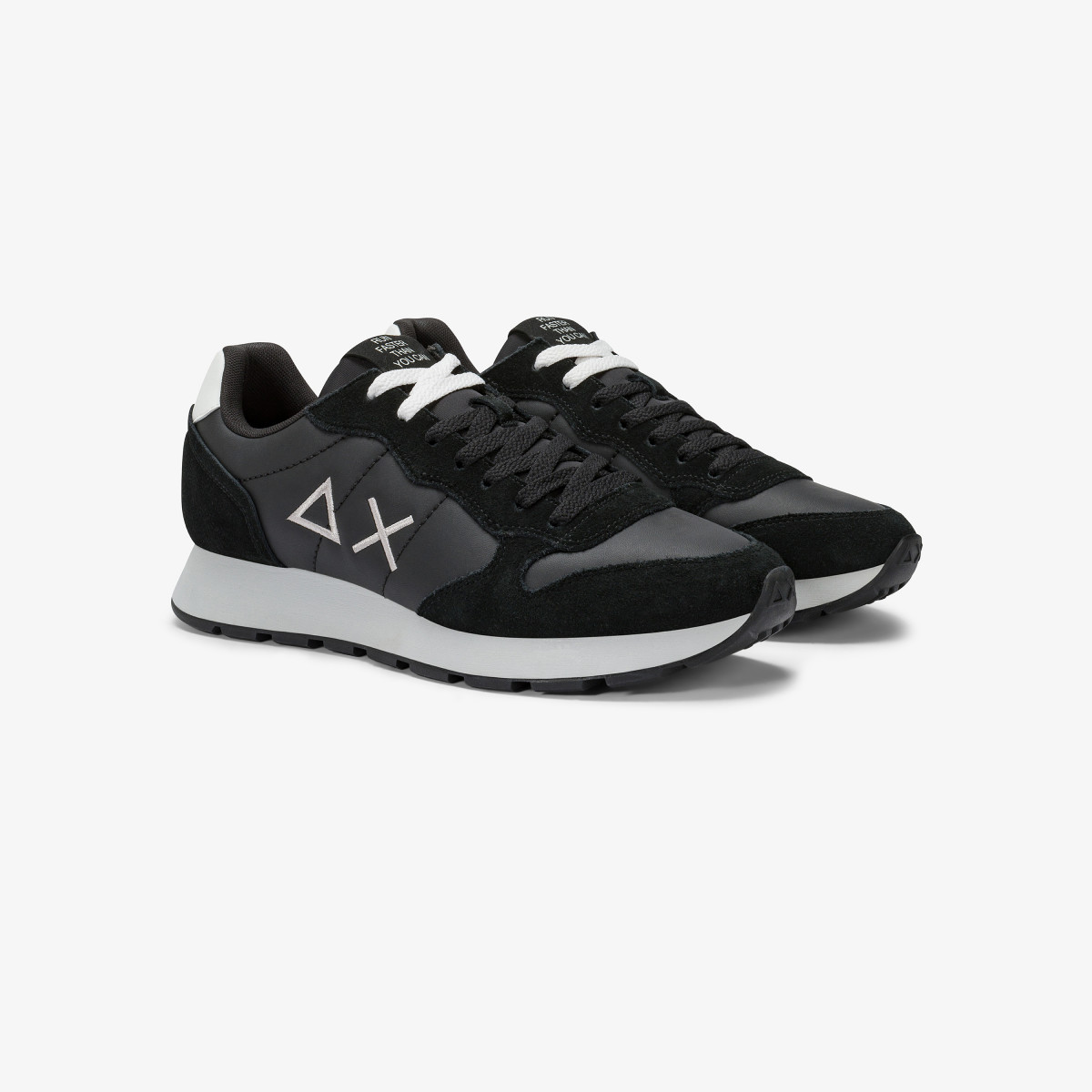 Sneaker Tom in pelle e suede nero