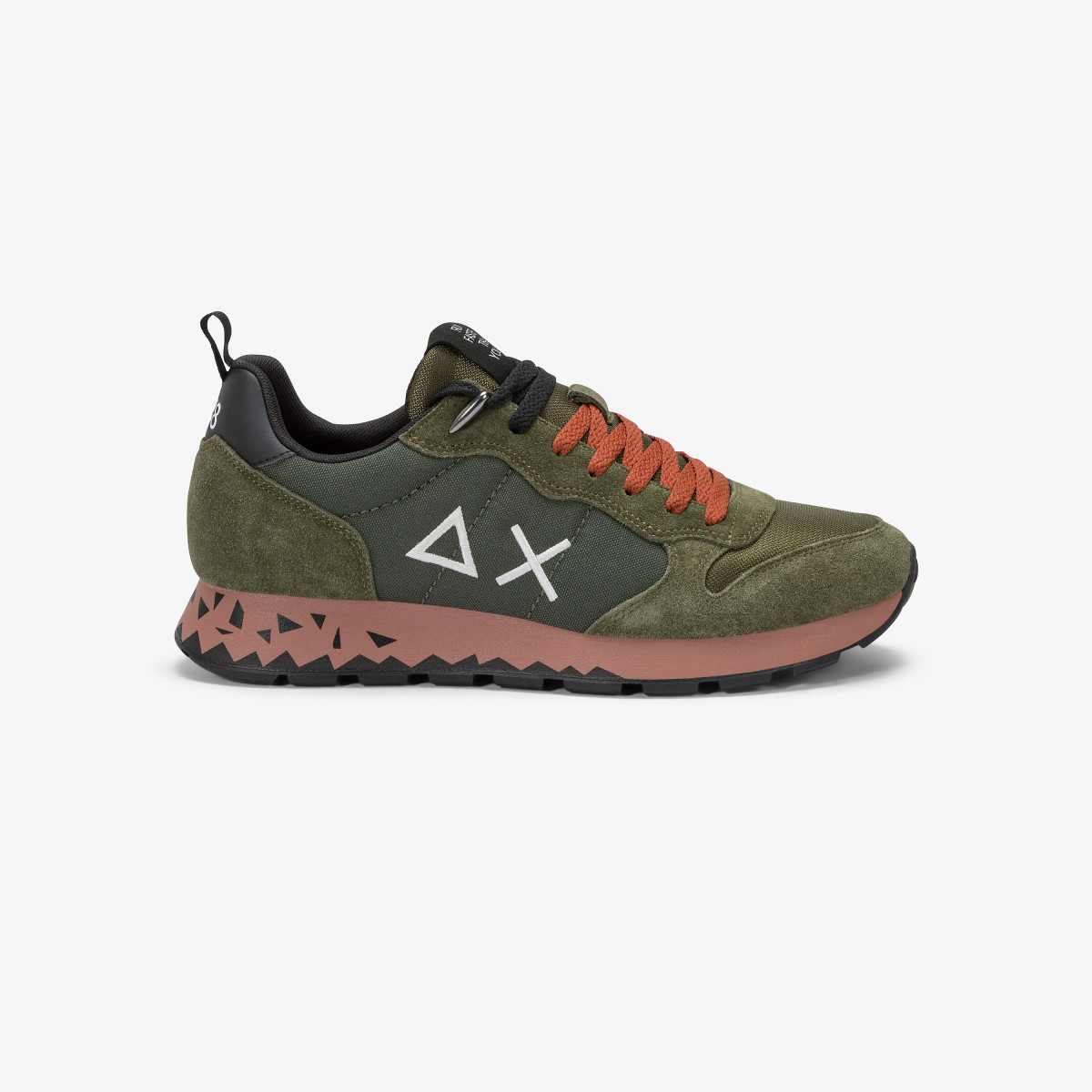 Dark military Tom Snake nylon and suede sneaker