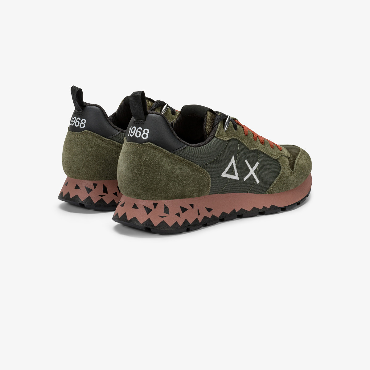 Dark military Tom Snake nylon and suede sneaker