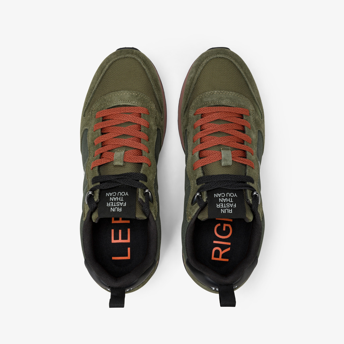 Dark military Tom Snake nylon and suede sneaker