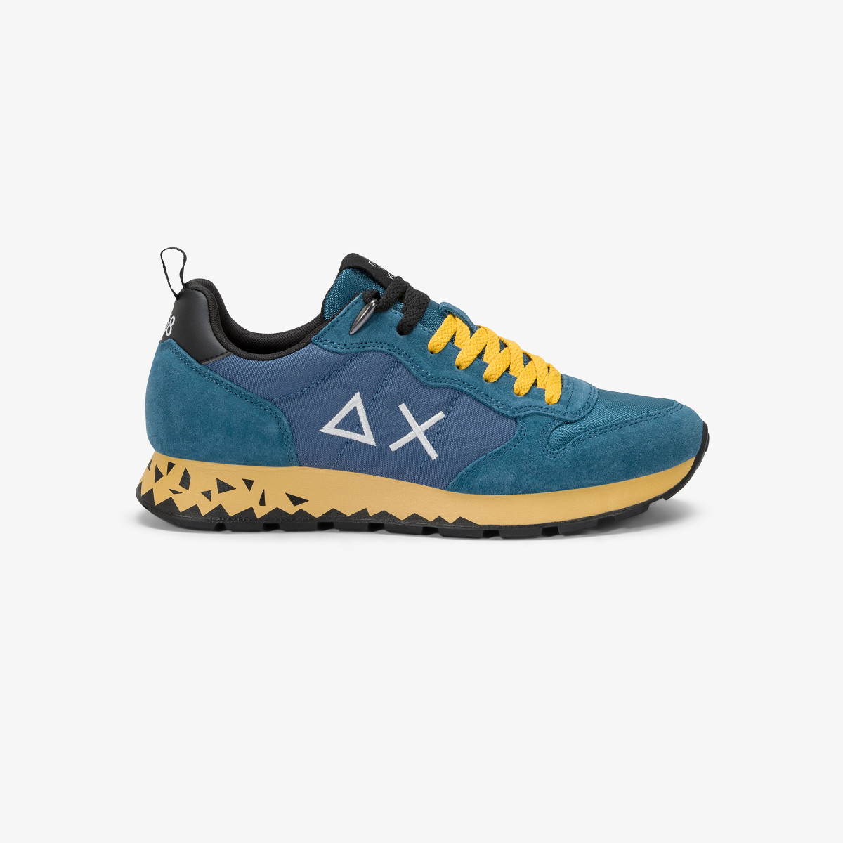 Sneaker Tom Snake in nylon e suede avio scuro