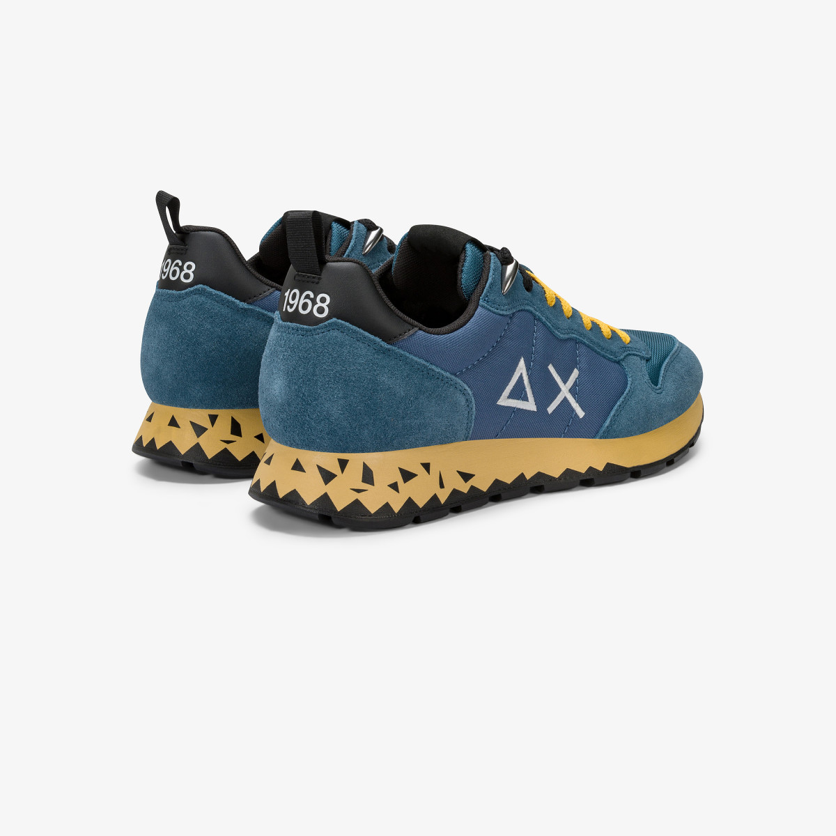 Sneaker Tom Snake in nylon e suede avio scuro