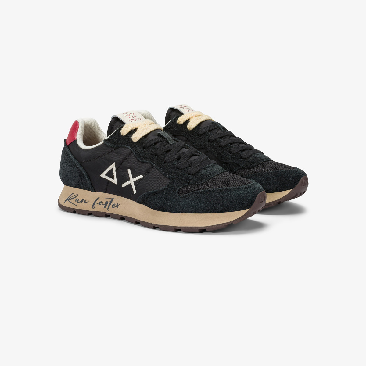 Sneaker Tom Vintage in nylon e suede nero