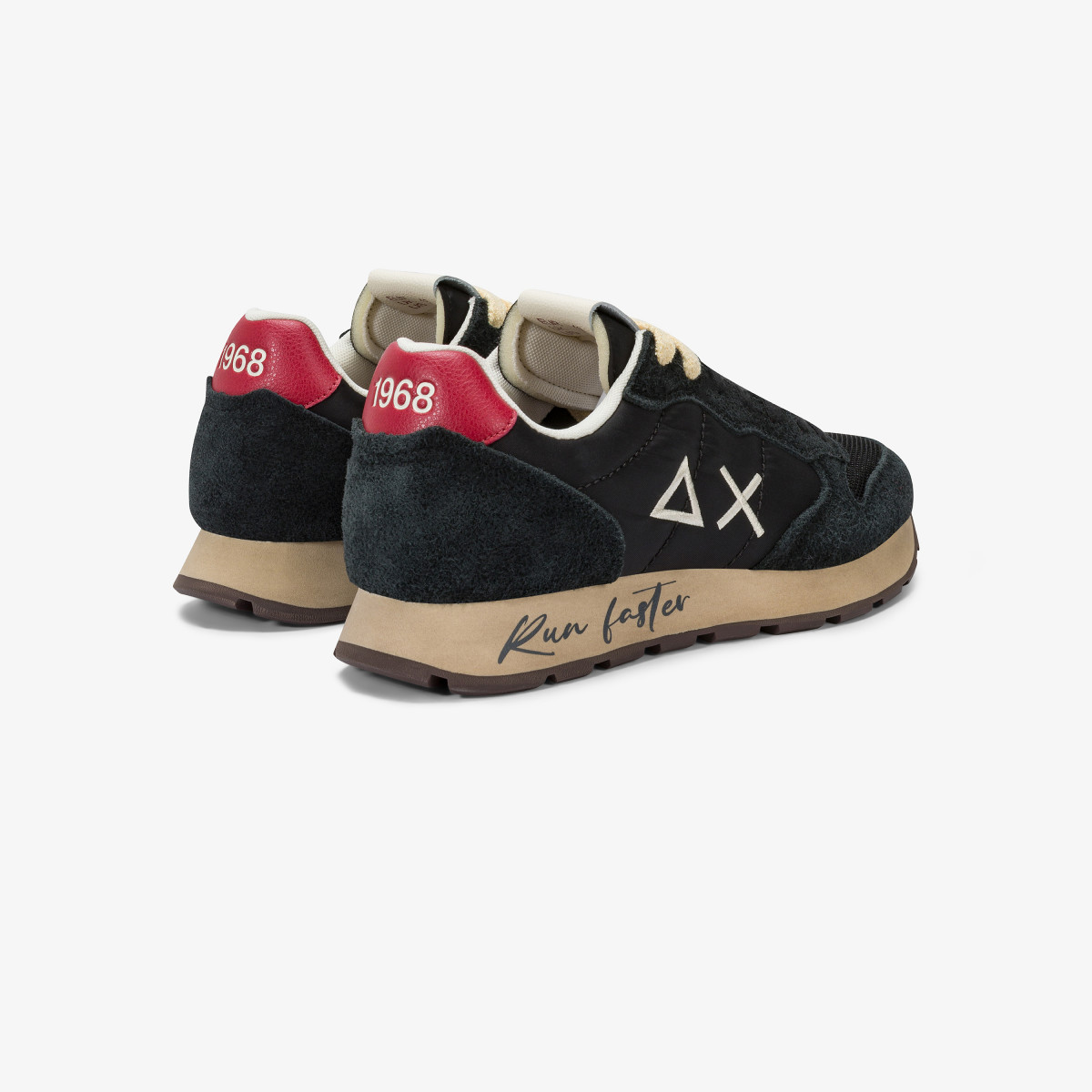 Sneaker Tom Vintage in nylon e suede nero