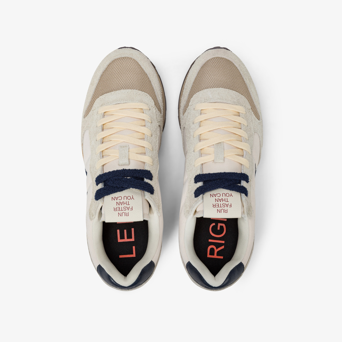 Sneaker Tom Vintage in nylon e suede bianco panna
