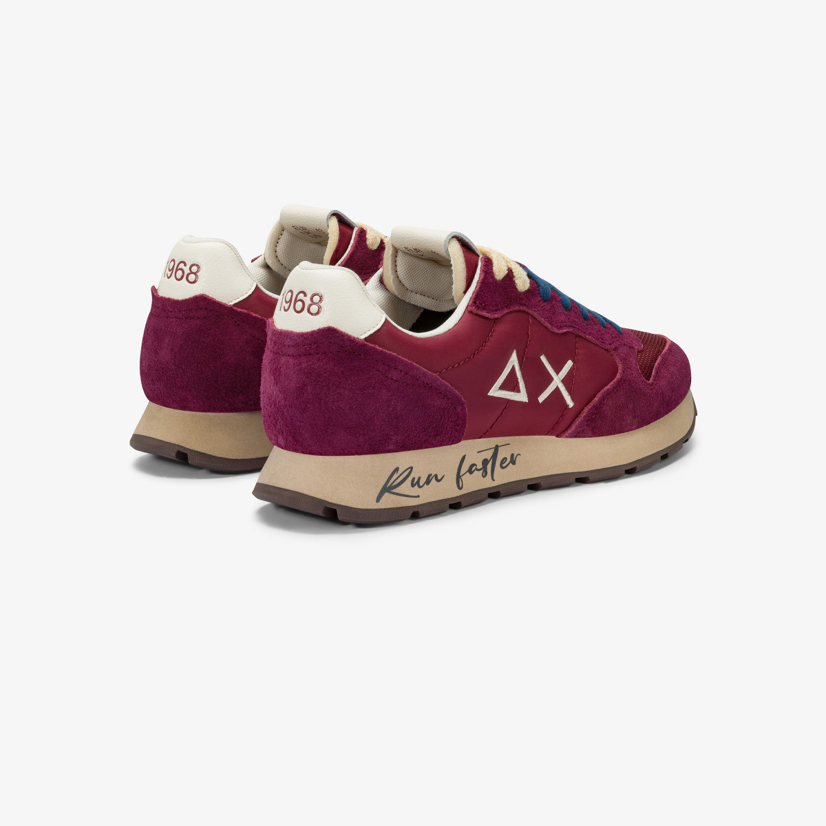 Sneaker Tom Vintage in nylon e suede bordeaux