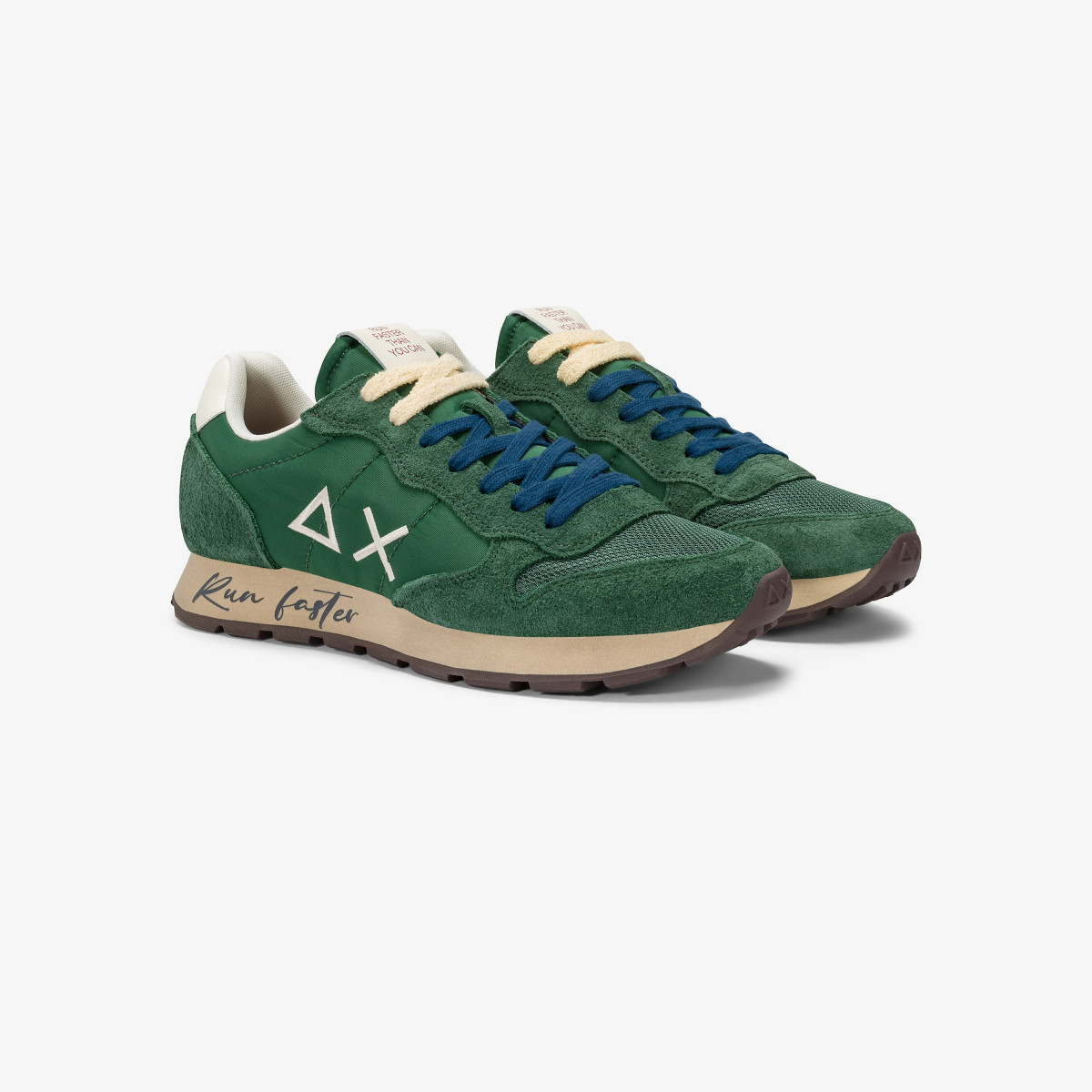 Dark green Tom Vintage nylon and suede sneaker