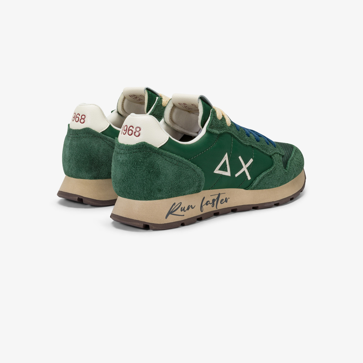 Dark green Tom Vintage nylon and suede sneaker