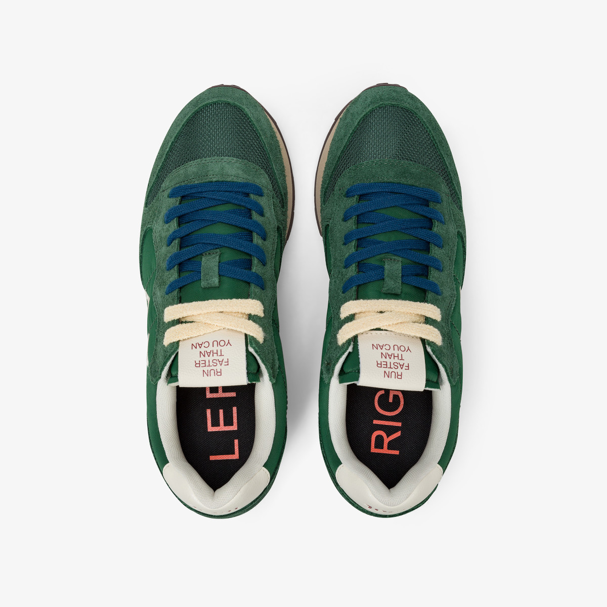 Dark green Tom Vintage nylon and suede sneaker