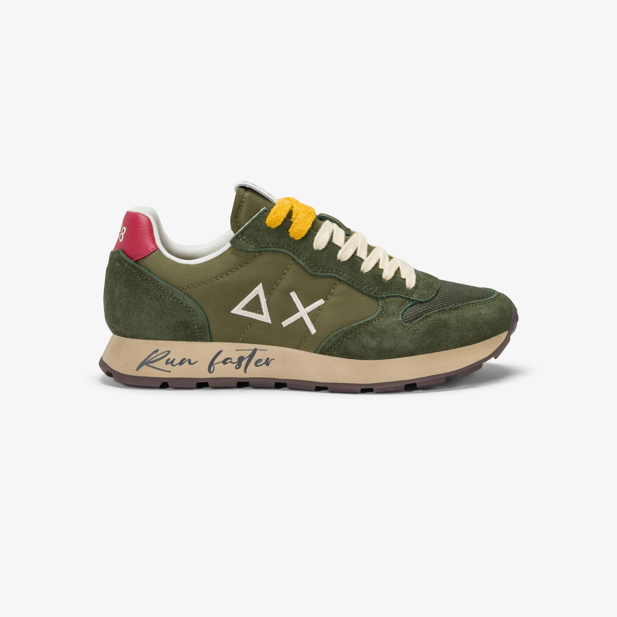 Sneaker Tom Vintage in nylon e suede militare scuro