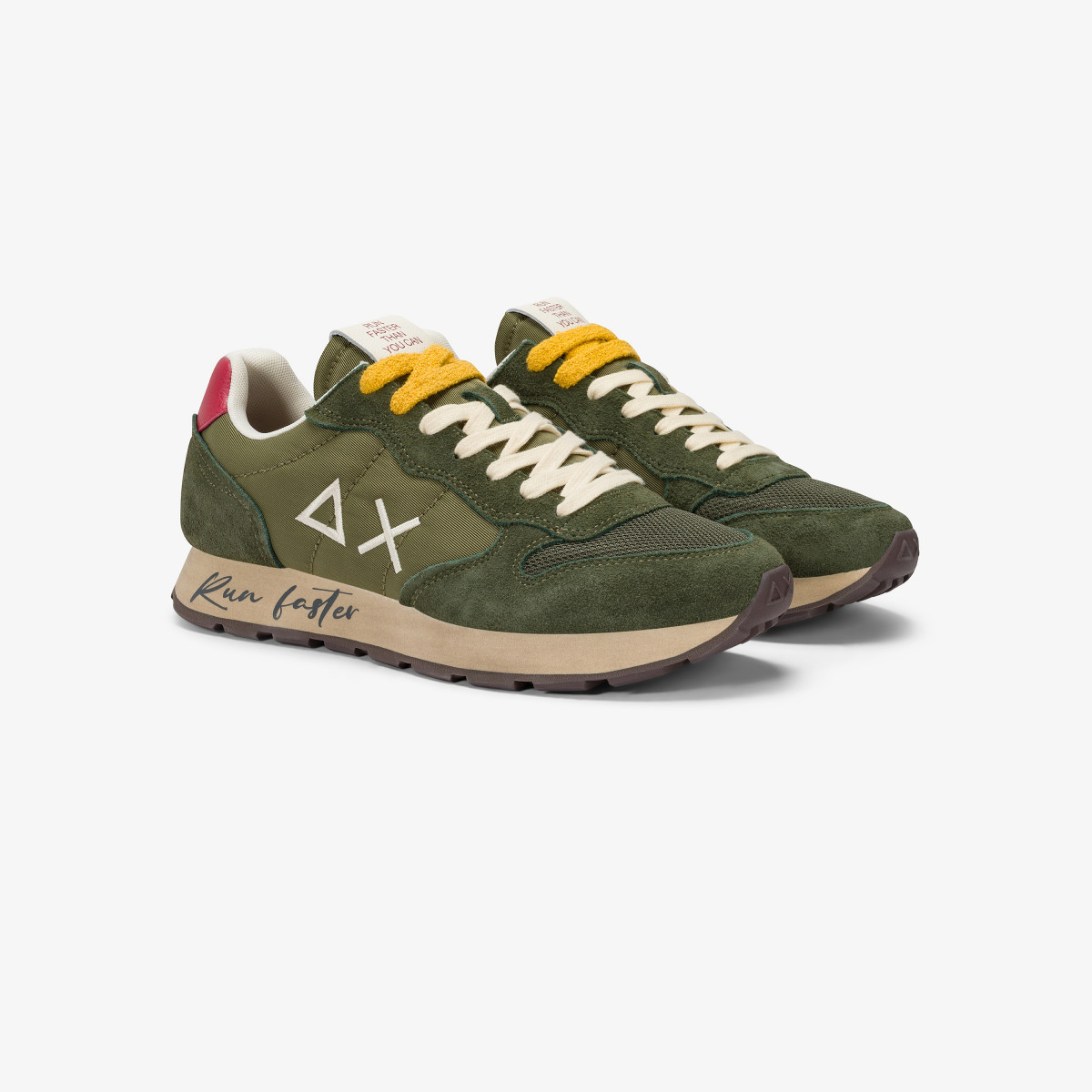 Sneaker Tom Vintage in nylon e suede militare scuro