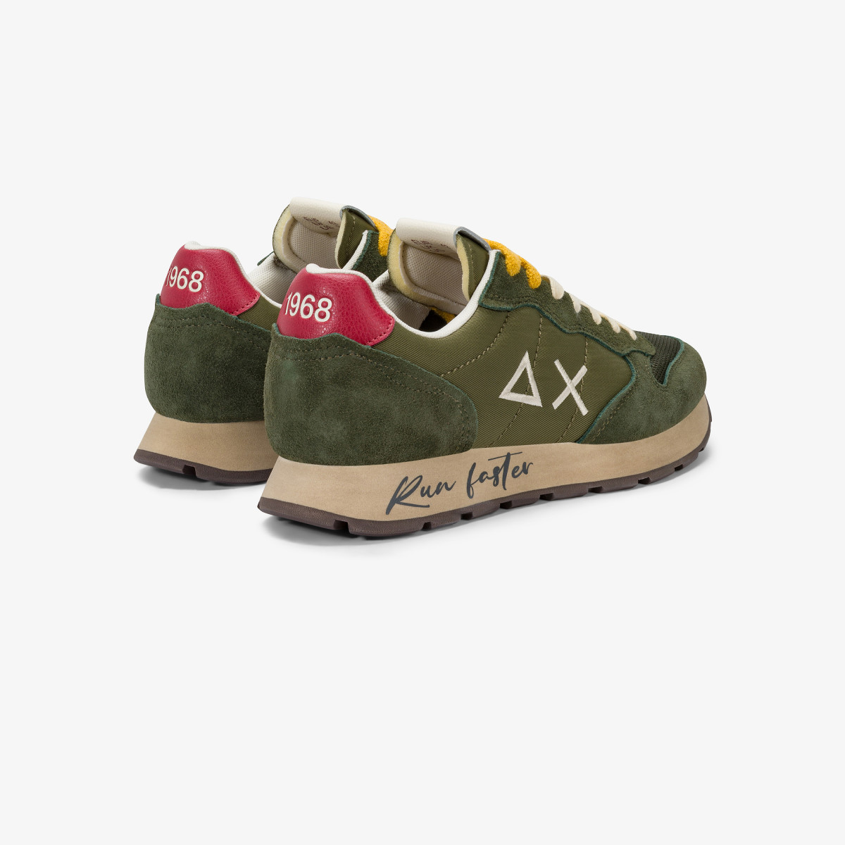 Sneaker Tom Vintage in nylon e suede militare scuro