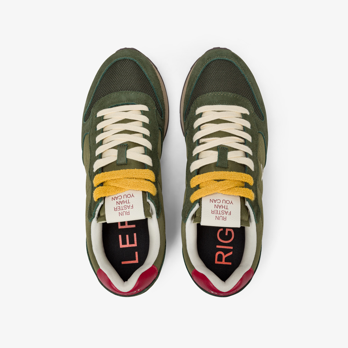 Sneaker Tom Vintage in nylon e suede militare scuro