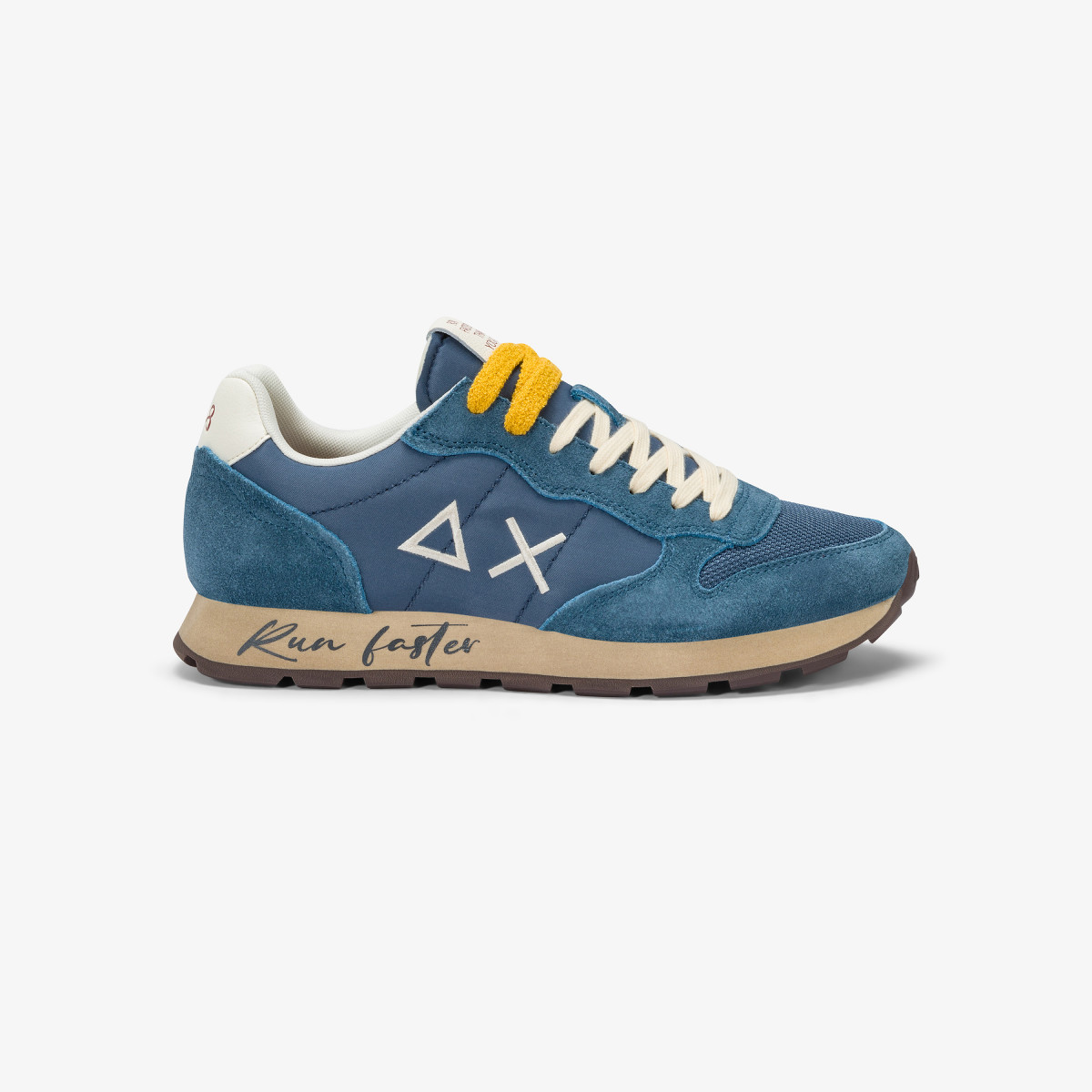 Dark avio Tom Vintage nylon and suede sneaker