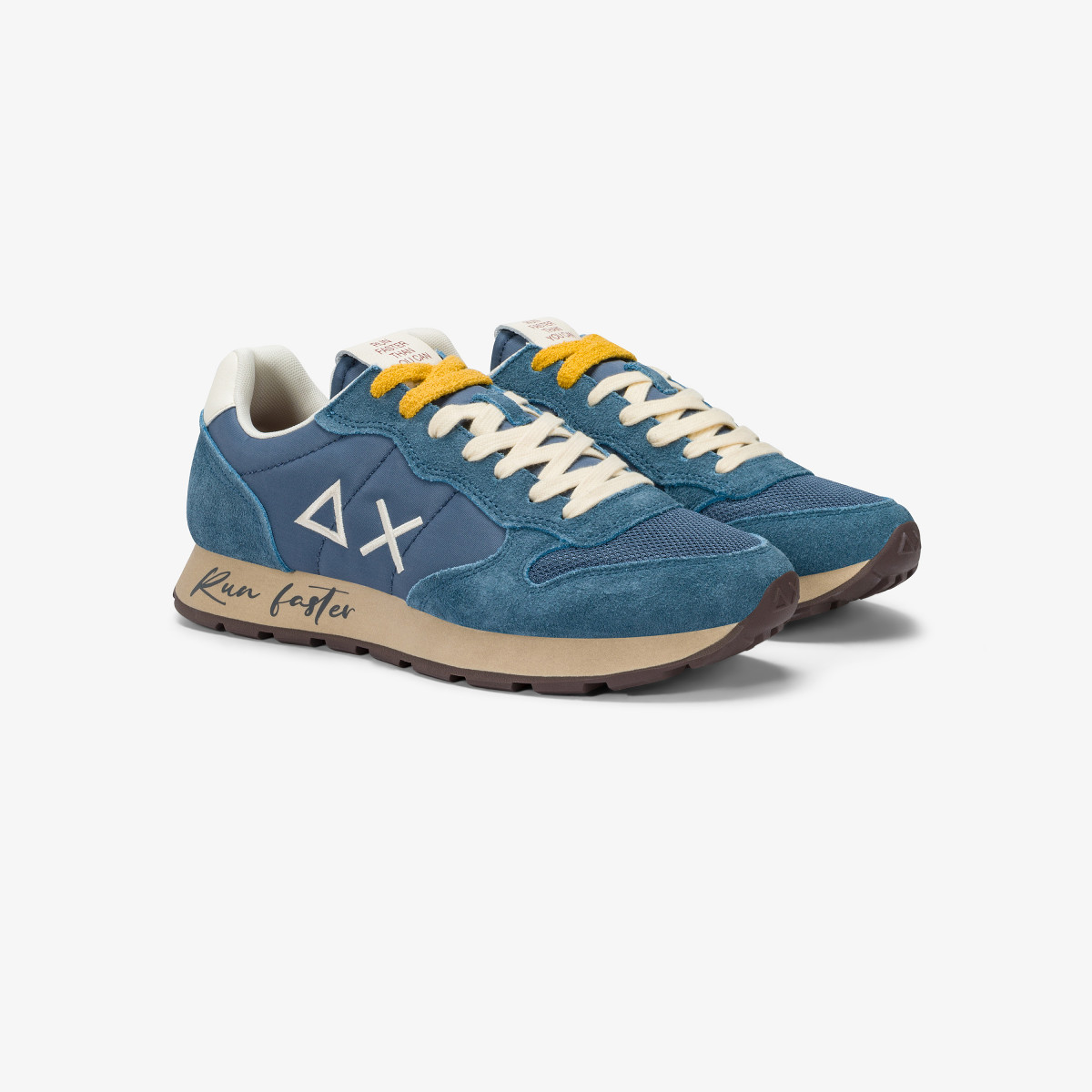 Dark avio Tom Vintage nylon and suede sneaker