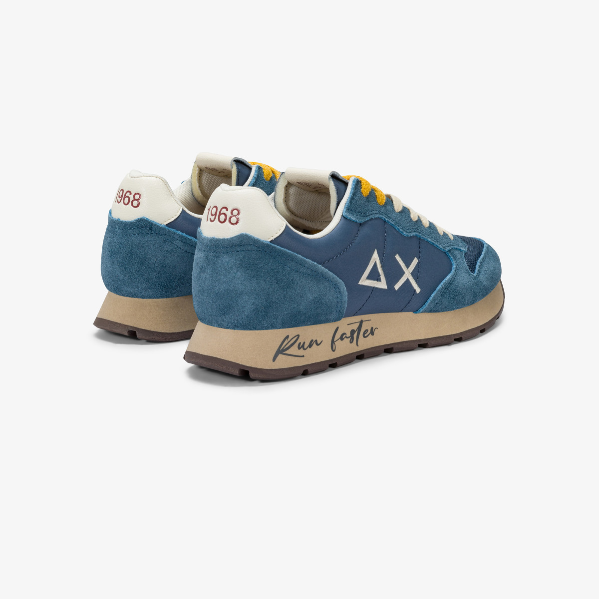 Dark avio Tom Vintage nylon and suede sneaker
