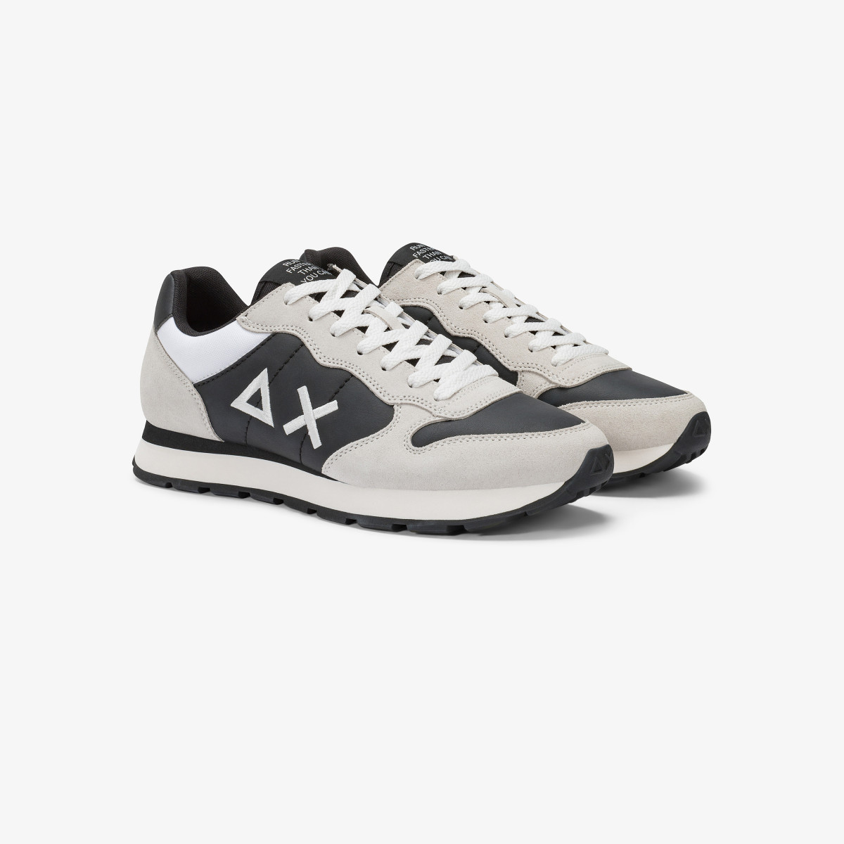 White Tom Color leather and suede sneaker