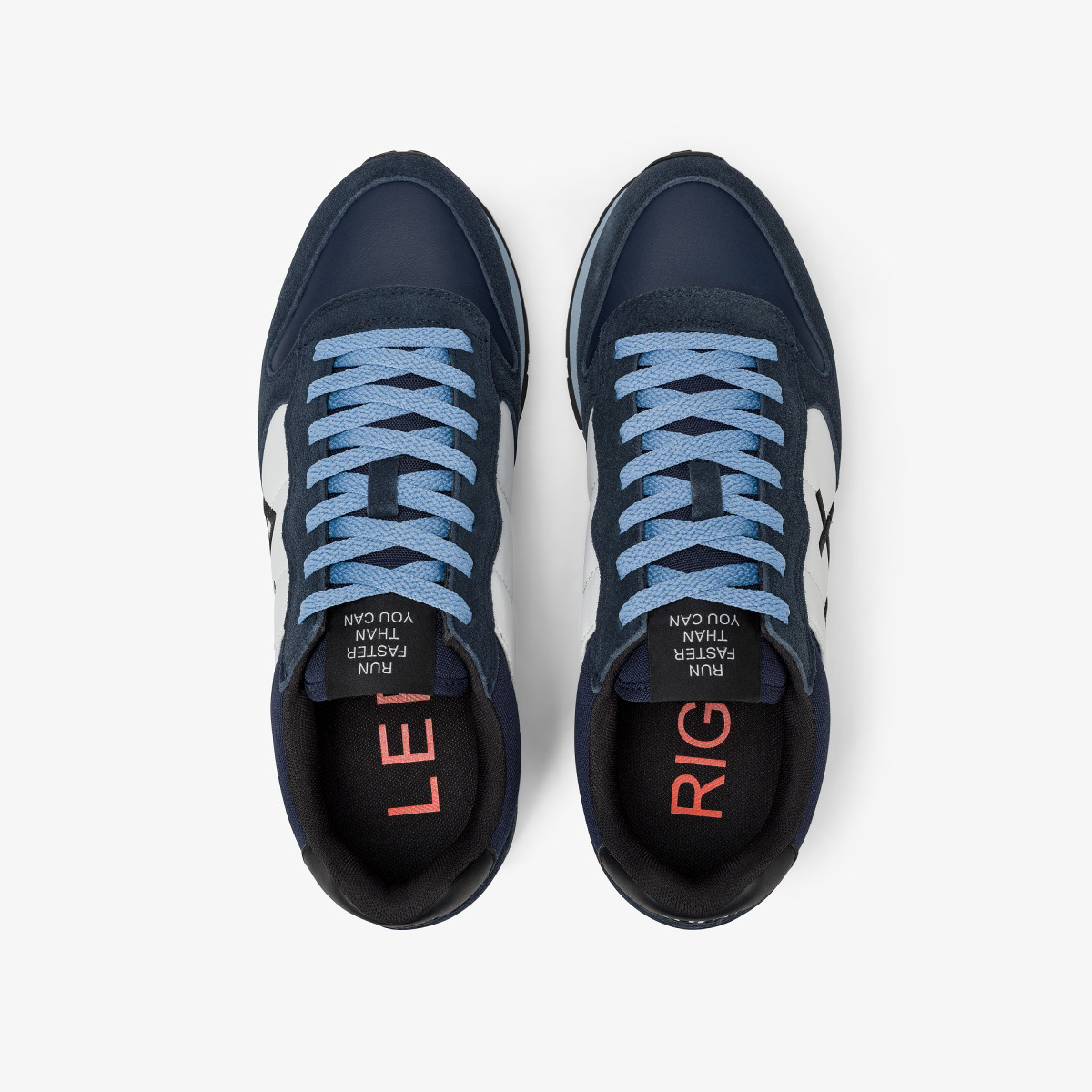 Navy blue Tom Color leather and suede sneaker