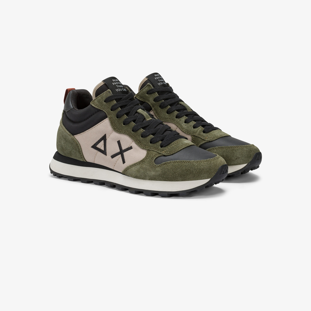 Dark military Tom 2.0 Solid nylon and suede sneaker