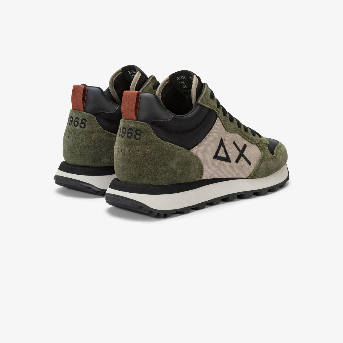 Dark military Tom 2.0 Solid nylon and suede sneaker
