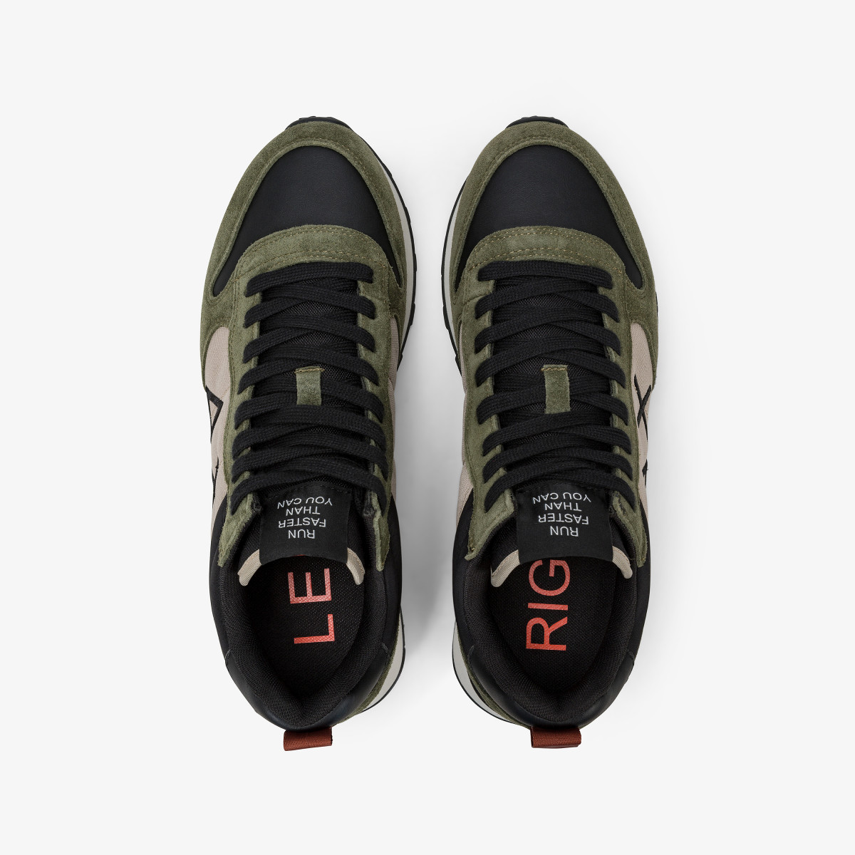 Dark military Tom 2.0 Solid nylon and suede sneaker