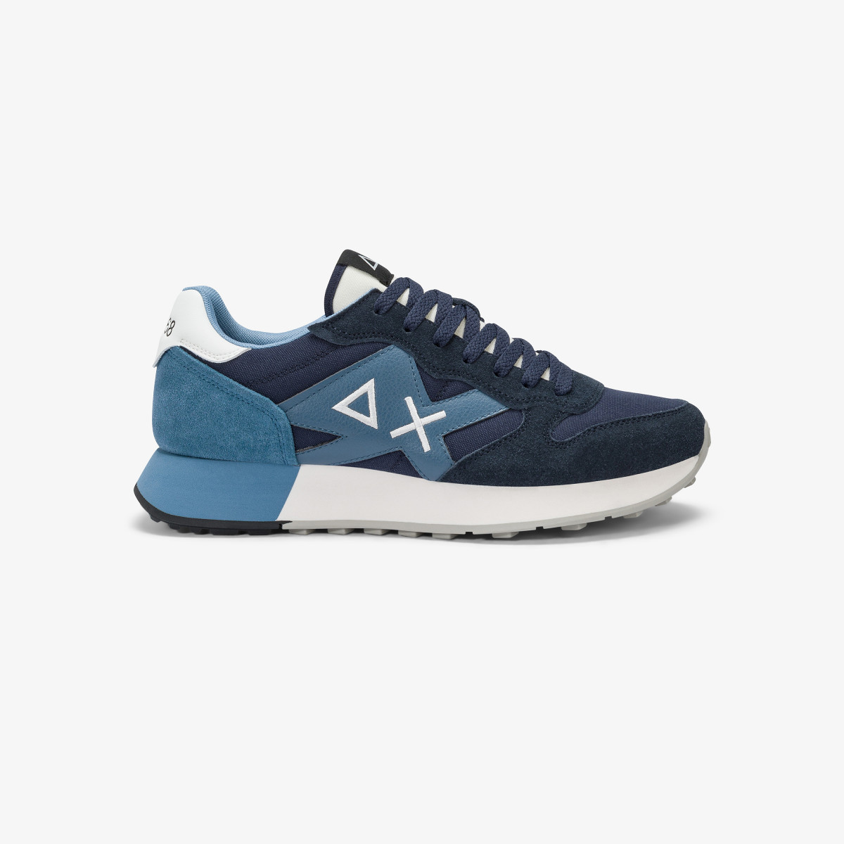 Navy blue Jaki Solid nylon and suede sneaker