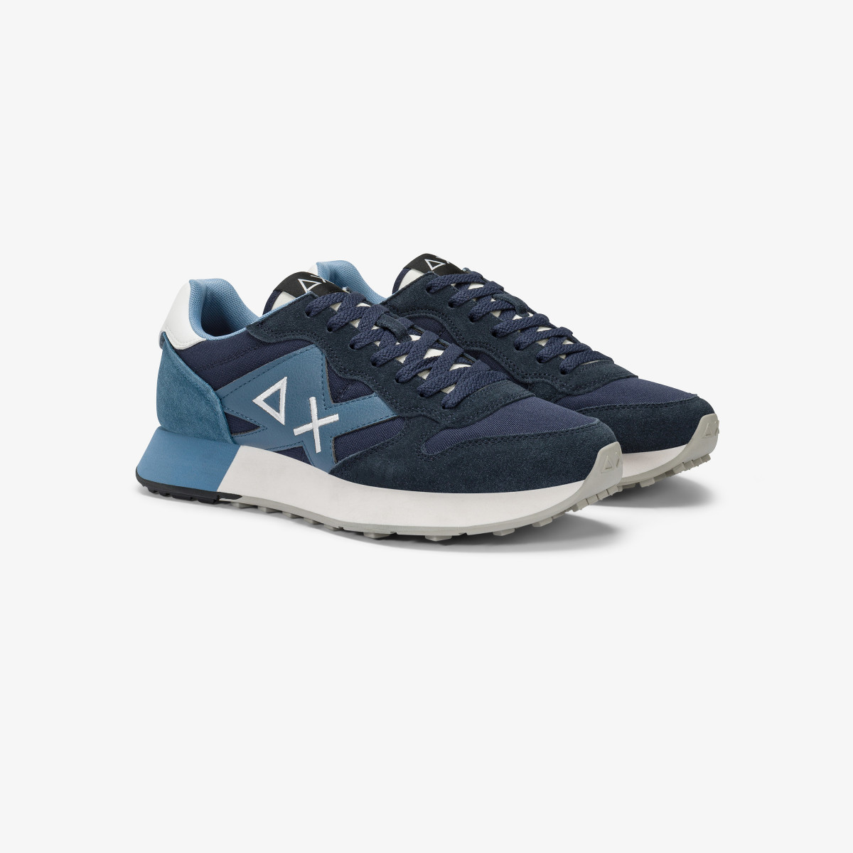 Navy blue Jaki Solid nylon and suede sneaker